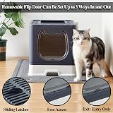 Vealind Covered Cat Litter Tray with Door Front Drawer Scoop view 2