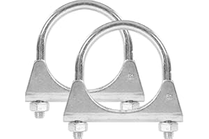 BATONECO 2" U Bolt Clamp, Muffler Exhaust Clamps,2 Inch Saddle Style Heavy Duty Mild Steel(2-Pack)