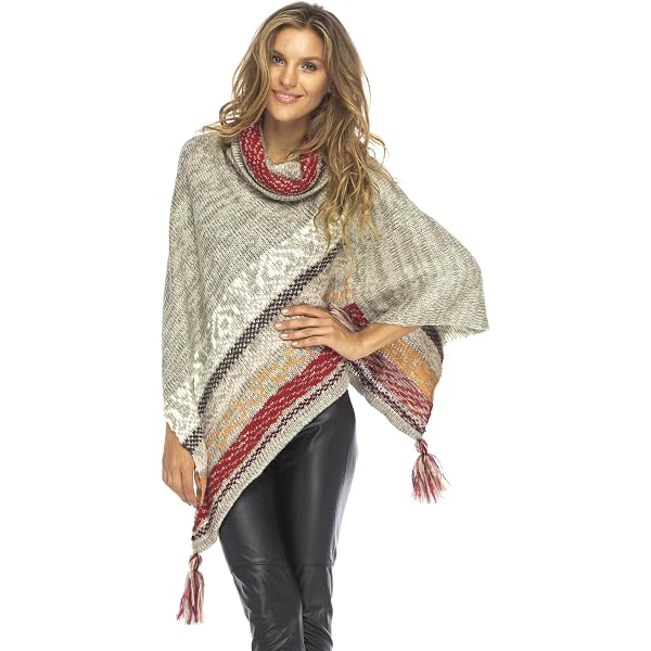 MakeMeChic Women's Cape Poncho Sweater Cloak Sleeve Boat Neck
