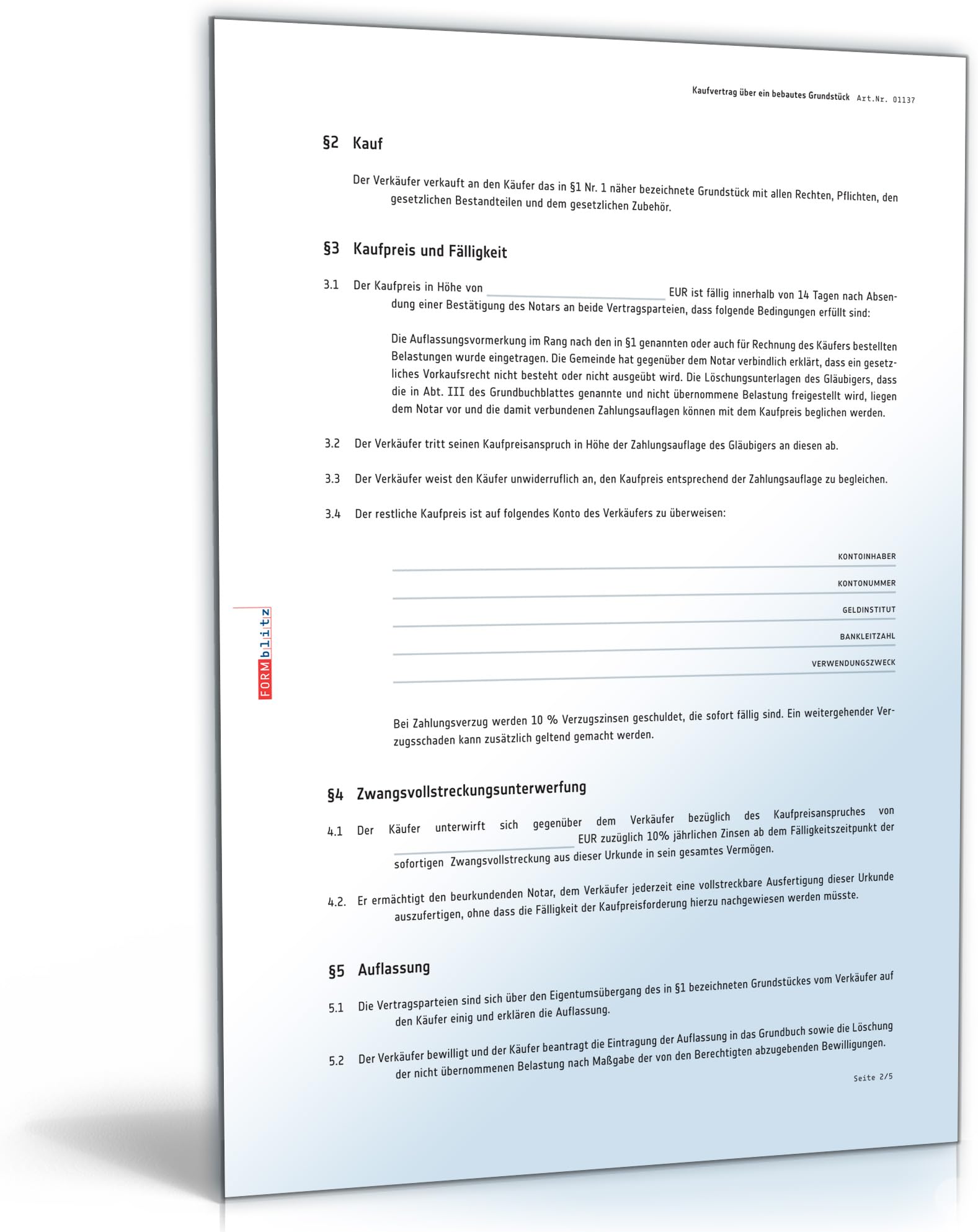 Kaufvertrag Haus Pdf Vertrag Fur Immobilie Oder Bebautes Grundstuck Download Amazon De Software