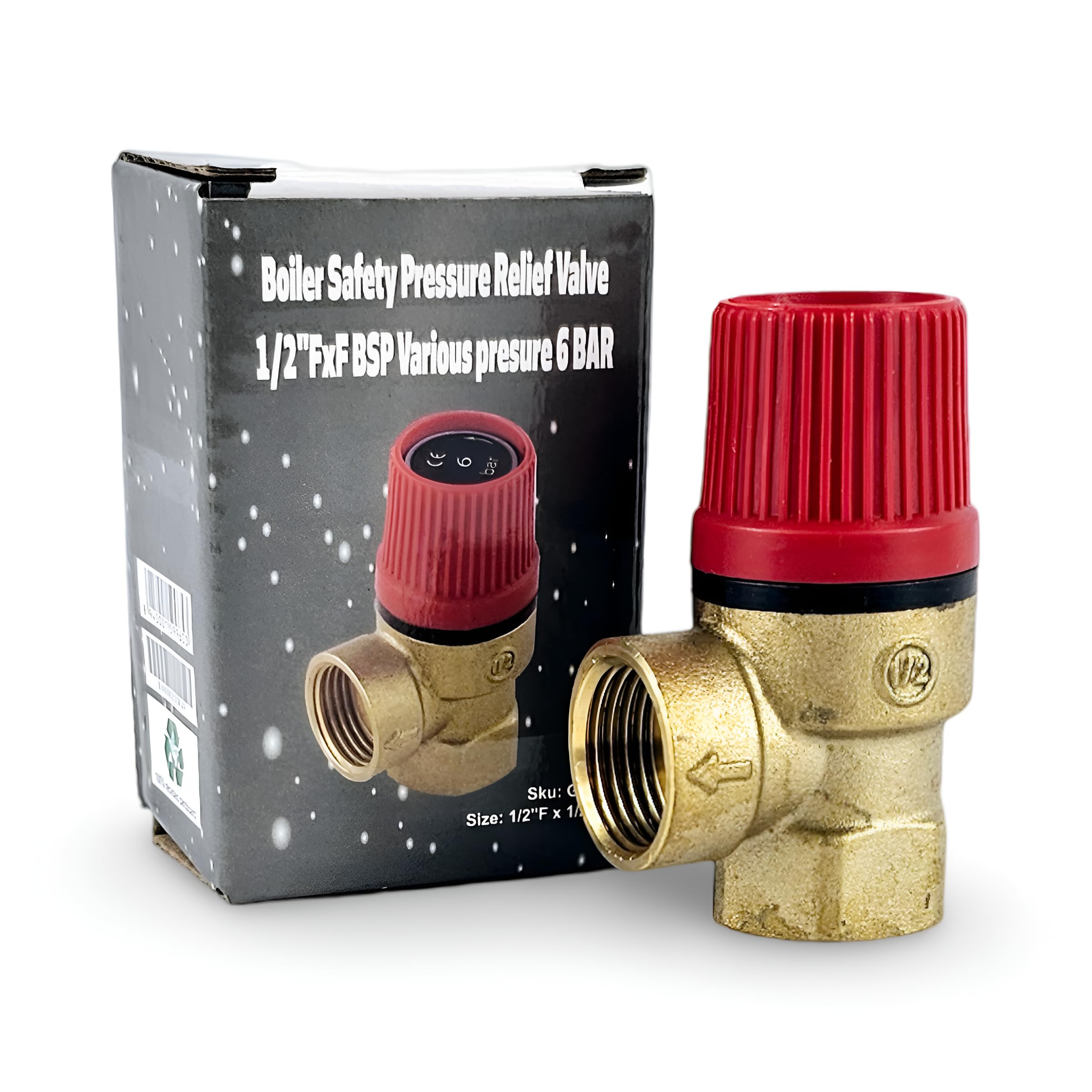 Wärmer System Boiler Safety Pressure Relief Valve 1/2 FxF BSP 6 Bar