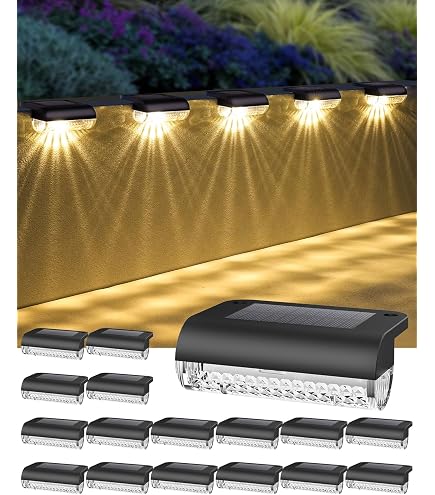 Lot De 8 Lampes Solaires Pour Poteaux - IP65 étanche - Allumage Automatique - Pour Clôture, Boîte Aux Lettres, Allée - Batterie 800 MAh - 2