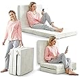 Cheer Collection Foldable Mattress - Tri Folding Mattress - Portable 4 Inch Thin Mattress for Floor - Must-Have Folding Mattress - Trifold Mattress for Sleepovers, Camping, and Guests (75"x25"x4")