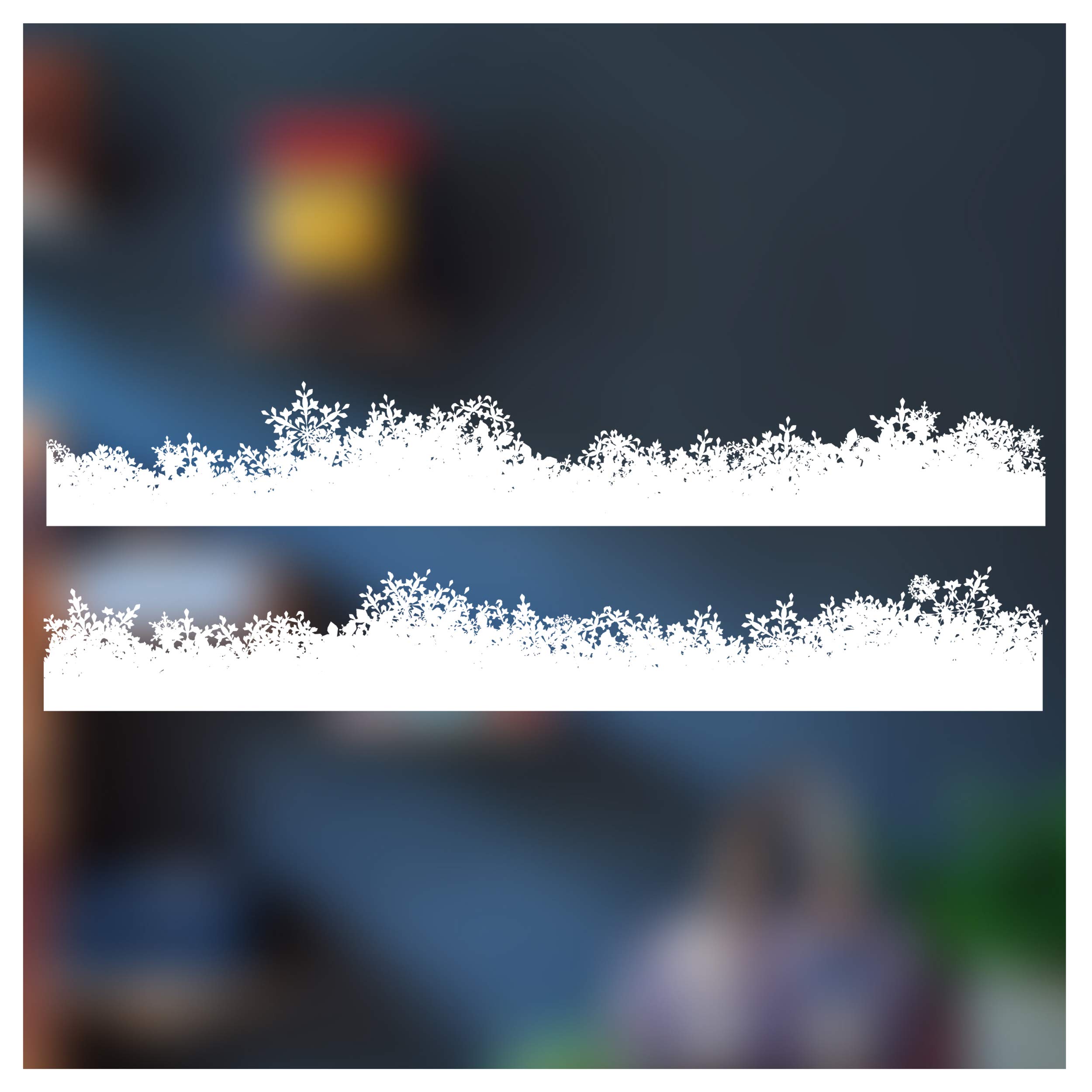 2 Meters Fluffy Snow Christmas Window Border | Snowflake and Icicle Christmas Windows Stickers Display