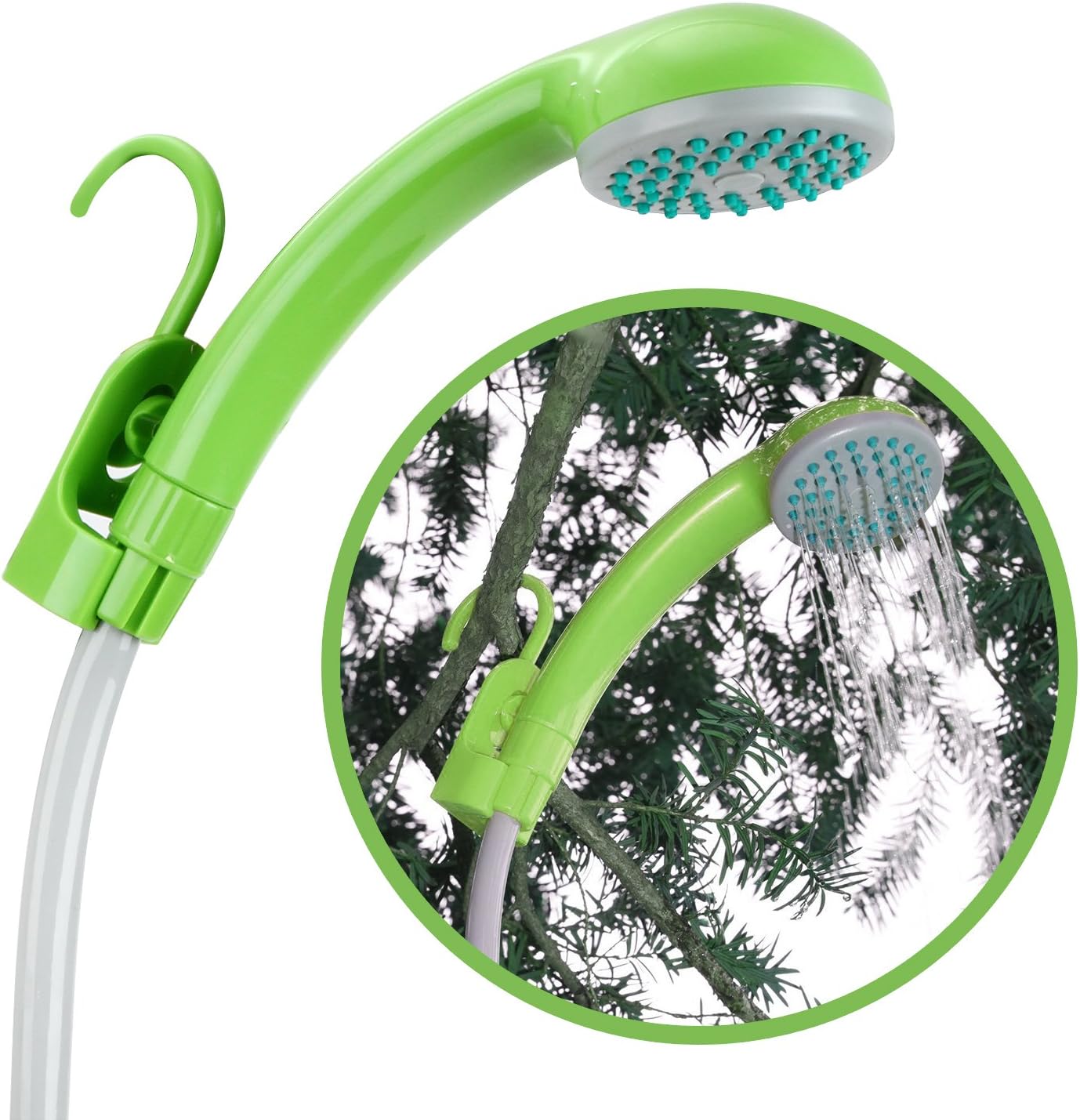 RISEPRO Portable Camping Shower, Outdoor Shower Head, Shower Pump, Rechargeable Battery, USB Charging Line, Pumps Water from Bucket, for Hiking, Pet Cleaning, Pet Shower, Car Washing : Sports & Outdoors