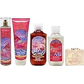 Bath & Body Works Pink Watermelon Blast Deluxe Gift Set - Fragrance Mist, Body Cream, Body Wash and Body Lotion - with a Himalayan Salts Springs Bar Soap - Full Size