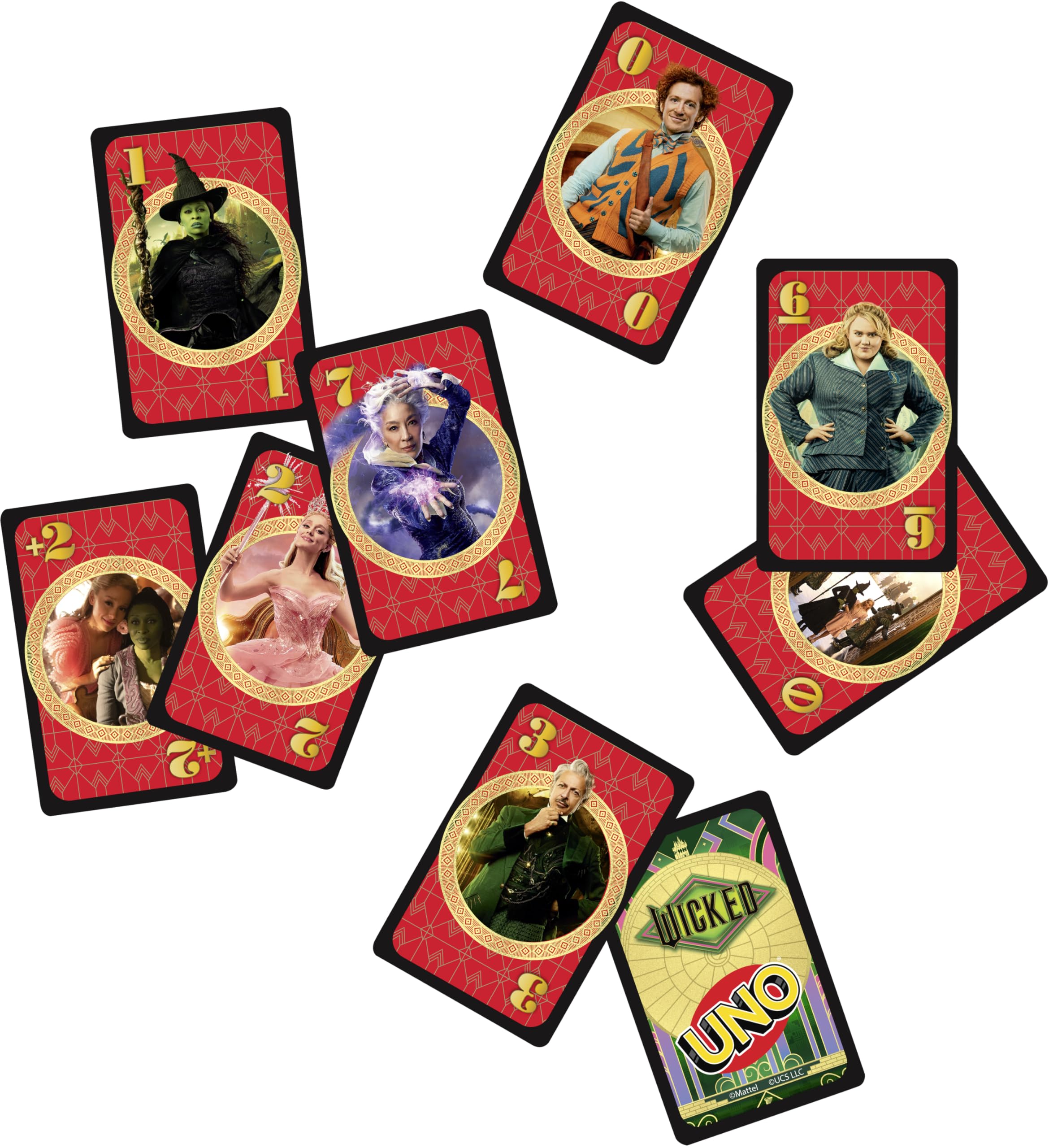 Mattel Games UNO Wicked Card Game for Kid, Adult & Family Nights, Parties, Travel & Camping, Inspired by The Movie