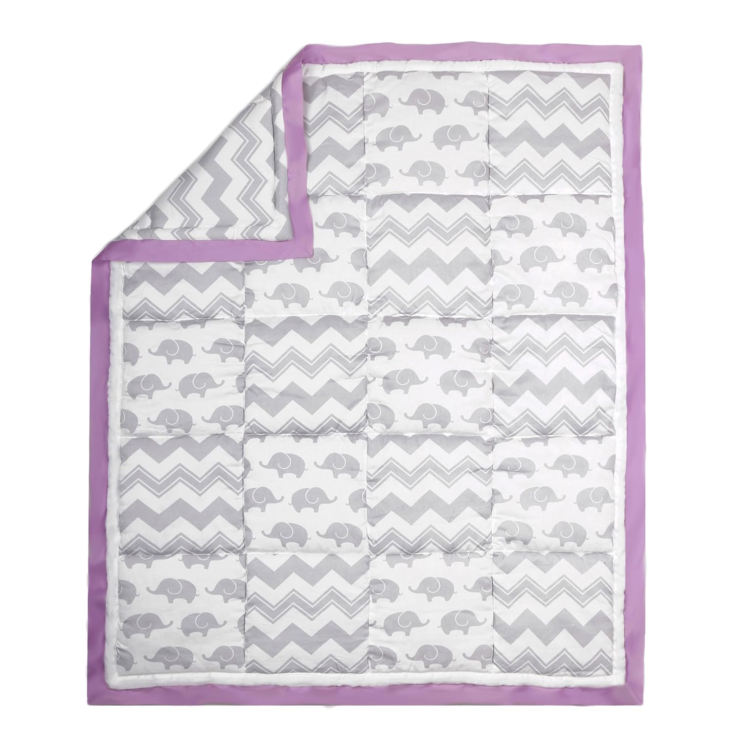 purple elephant baby bedding