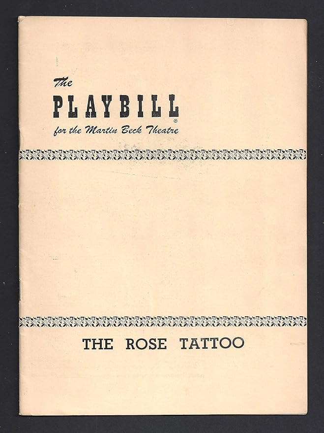 Tennessee Williams Rose Tattoo Maureen Stapleton Eli Wallach Sal Mineo 1951 Broadway Playbill At Amazon S Entertainment Collectibles Store