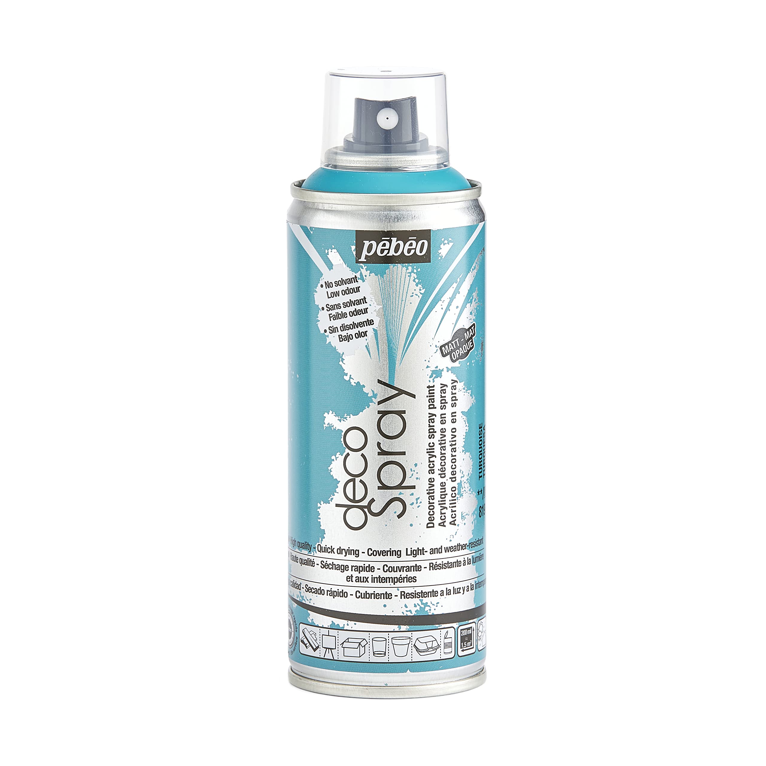 PEBEO 93819 200ml Decospray, Acrylic, Turquoise, 16.5 x 5.2 x 5.2 cm