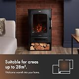 VonHaus Panoramic Stove Heater with Log Storage 2000W Electric Fireplace view 2