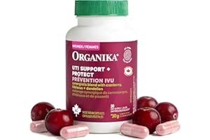 Organika Women’s UTI & Urinary Tract Support– Synergystic Blend of Cranberry 50:1 Extract with Hibiscus (Roselle) & Dandelion