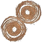 2 Pcs Natural Grapevine Twig Garland Wreaths, Vine Branch Wreath, 15-Feet Crafts Rattan Wreath for DIY Christmas Craft, Front Door Wall Hanging, Wedding, Party, Seasonal Home Decor