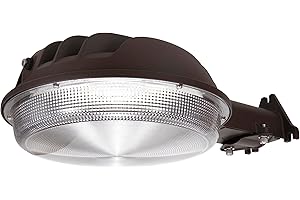CORAMDEO Outdoor LED Barn Area Light, Dusk to Dawn Photocell, Integrated LED gives 380W of Light from 66W of Power, Wet Location, Cast Aluminum, Rustic Bronze Finish, Clear Lens, Wall or Post Mount