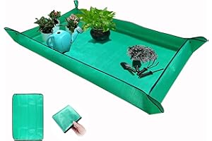BIUWING Extra Large Plant Repotting Mat,Thickened Waterproof for Indoor Plant Transplanting and Mess Control,Foldable Succulent Portable Gardening Mat (43'*30',Green)