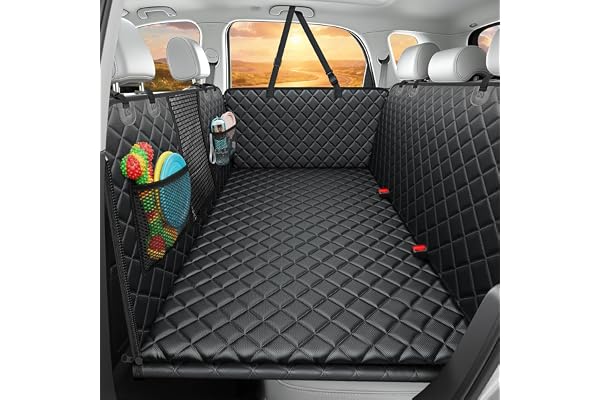 URPOWER Back Seat Extender for Dogs - Hard Bottom Dog Car Seat Cover Holds 420 lbs, Waterproof Dog Hammock Dogs Bed for Cars,
