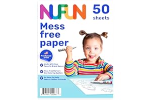 NuFun Activities Mess Free Paper - Kids Create No Mess Wonders with Special Coloring Paper, Gift for Kids, 50 Blank Pages