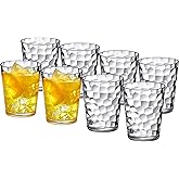 Amazing Abby - Iceberg - 10-Ounce Plastic Tumblers (Set of 8), Plastic Drinking Glasses, All-Clear Reusable Cups, Stackable, BPA-Free, Shatter-Proof, Dishwasher-Safe