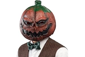 CreepyParty Deluxe Novelty Halloween Costume Party Props Latex Pumpkin Head Mask (Pumpkin)