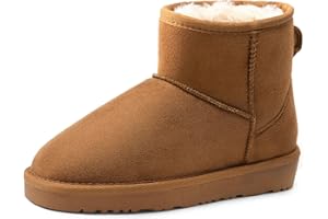 DREAM PAIRS Girls Boys Boots Kids Winter Ankle Faux Fur Lined Snow Shoes FuzzyClassic Kid's Low Boot for Toddler/Little Kid/Big Kid