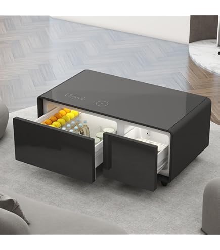 Amazon.com: Merax Modern Smart Coffee Table with Built-in Fridge
