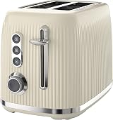 Breville Bold 2 Slice Toaster High Lift Wide Slots Cream Silver Chrome VTR003