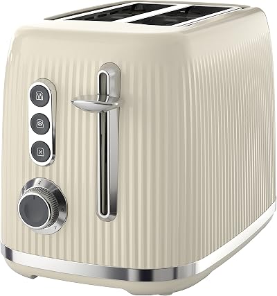 Breville Bold 2 Slice Toaster High Lift Wide Slots Cream Silver Chrome VTR003