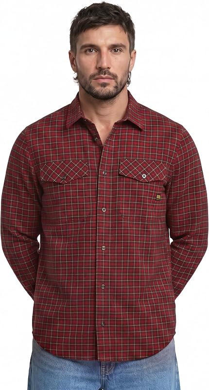Men's Marine Slim Long Sleeve Shirt Mehrfarben (Baron Chibi Check D24963-D818-G907) XS
