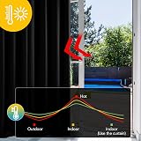 Deconovo Solid Curtains Ring Top Thermal Blackout 140x180 Black 2 Panels view 3