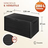 CASARIA 280L Waterproof Garden Storage Box Outdoor Plastic Parcel Tool Cushion view 7
