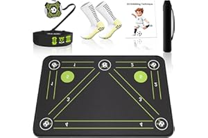 2F22E Soccer Training Mat with Silent Shock Absorption and Non-Slip Base for Footwork Training and Ball Mastery(Belt Version)