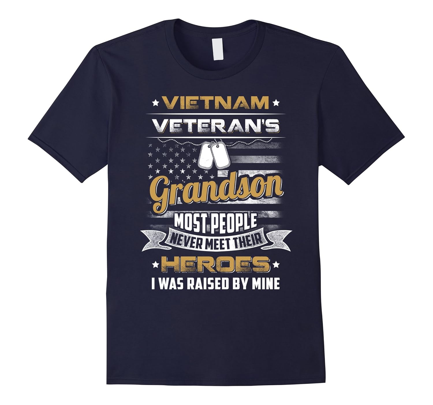 Vietnam Veteran's Grandson I Was Raised By Mine T-Shirt-Rose