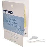 Miyuki Extra-Fine Beading Needles &ndash; 6 Pack, Assorted Sizes, 0.4mm Diameter &ndash; Needle Threader Included &ndash; Made in Japan &ndash; Use with Delica Beads for Jewelry Making and Other Seed Bead Projects