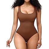 REDPAI Shapewear Bodysuit for Women Tummy Control Shapewear Seamless Square Neck Tops Jumpsuit Slimming Body Shaper