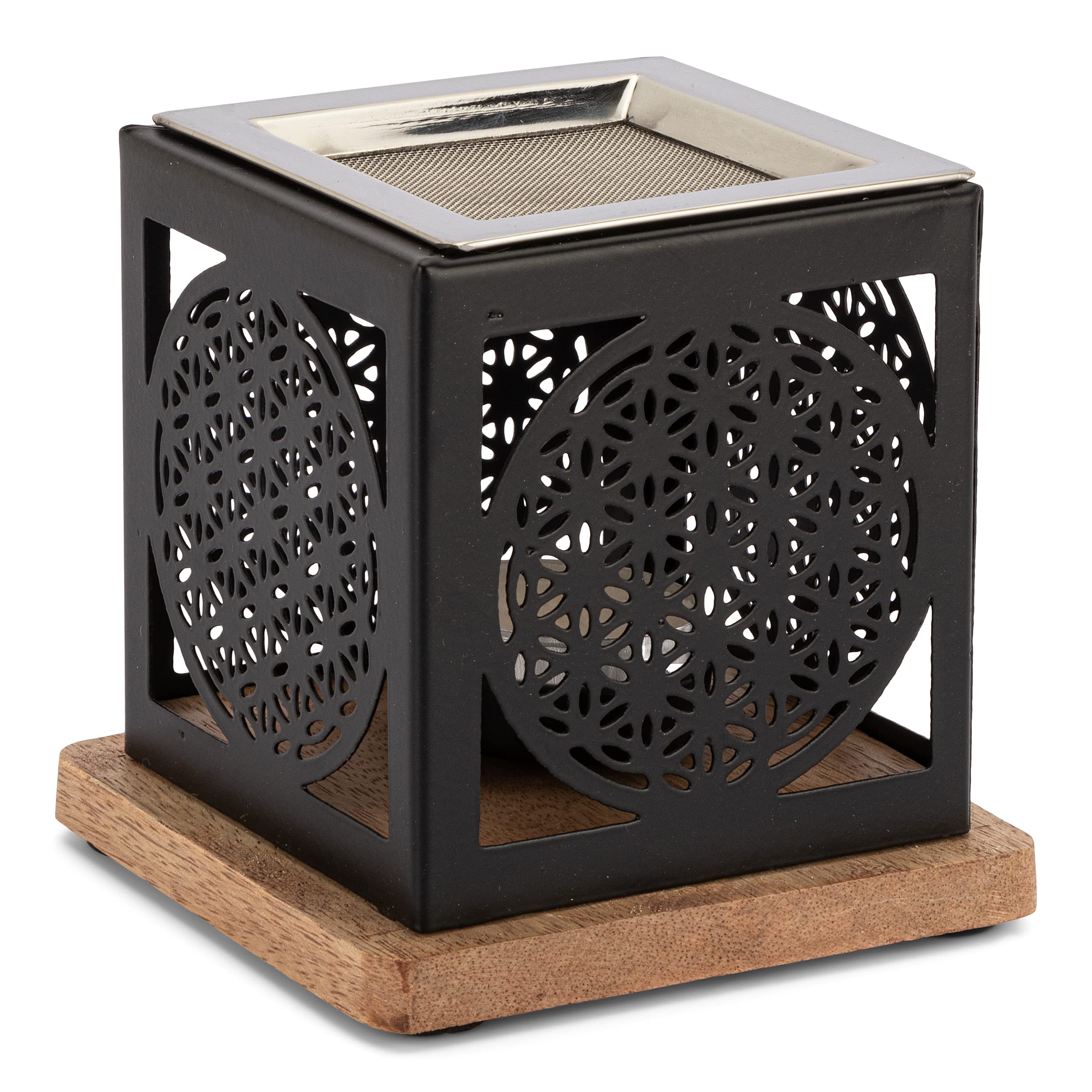 NKLaus Incense burner Flower of Life motif square incense burner Incense burner 1214