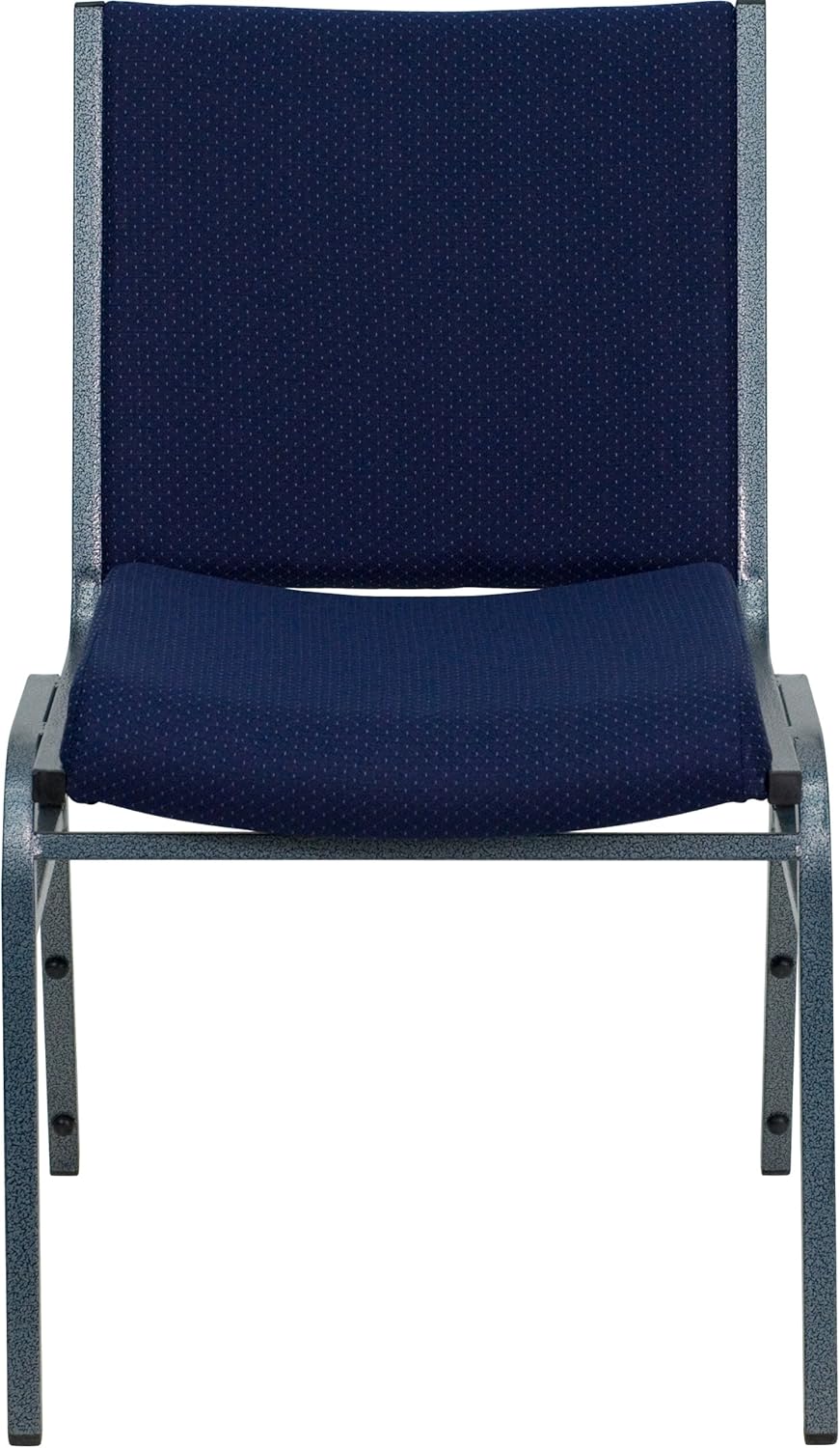 Flash Furniture 4 Pack HERCULES Series Heavy Duty Navy Blue Dot Fabric Stack Chair: Furniture & Decor