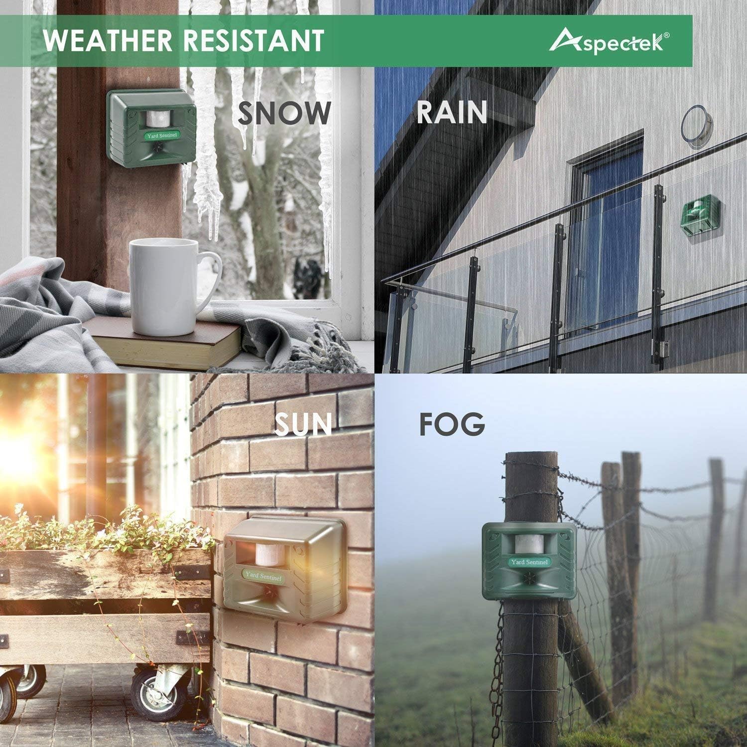 Aspectek Upgraded Powerful Yard Sentinel, Outdoor Electronic Pest Animal Ultrasonic Repeller, with Ac Adaptor, Extension Cord For Rat, Mouse, Deer Raccoon Rabbits Birds : Home Pest Repellents : Garden & Outdoor