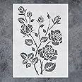 GSS Designs Large Rose Stencils for Painting on Wood Canvas Paper Fabric, Floor Wall Tile - Roses Flower - Reusable DIY Art Craft Stencils for Home Decor