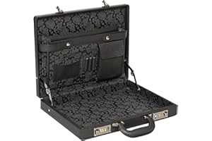 Tassia Slimline Attache Business Briefcase - Leather Look Pu