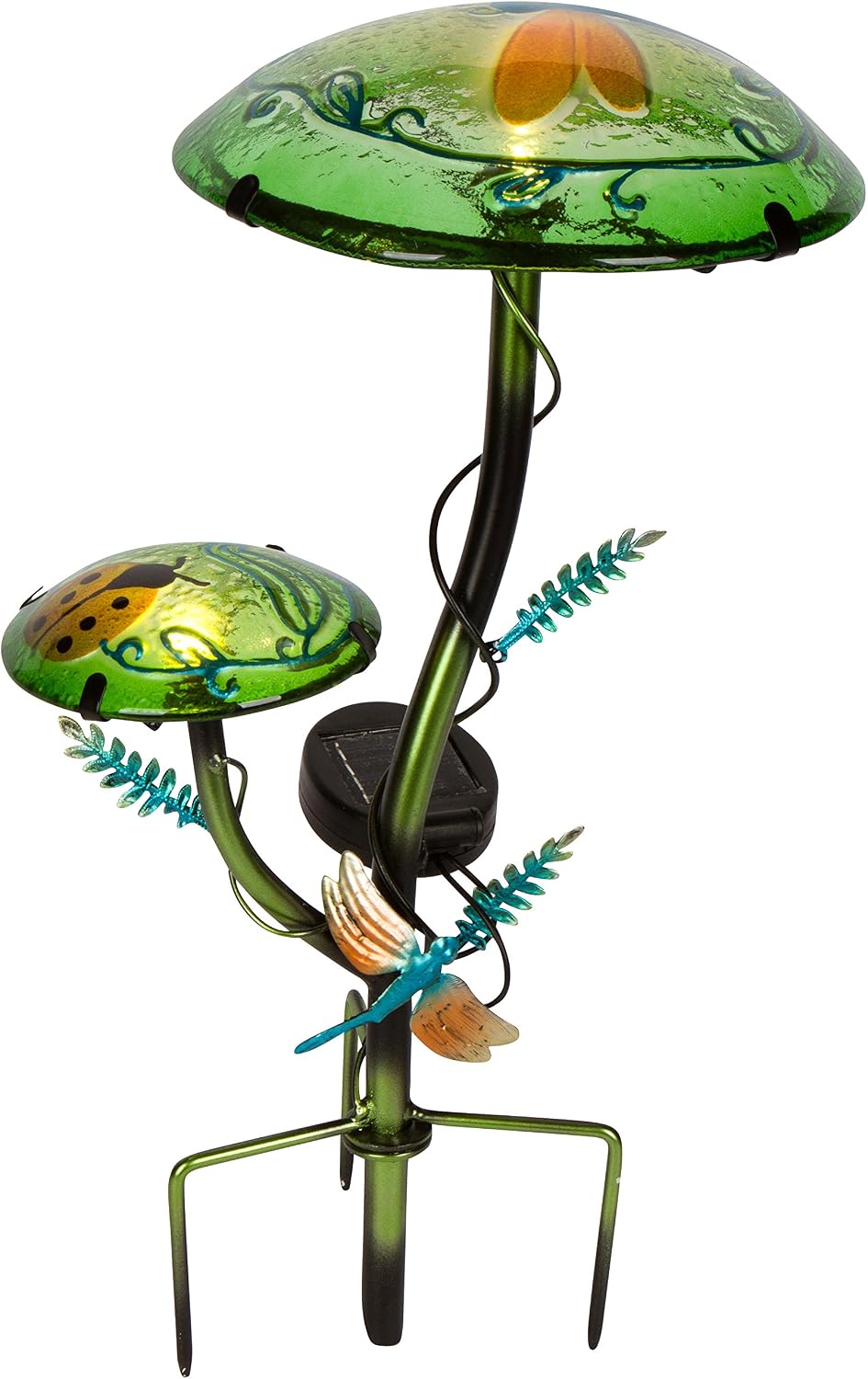 Purple Trademark Innovations 12 Solar Mushroom Garden Stake With Dragonfly Design Patio Lawn Garden Decorative Garden Stakes