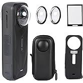 PellKing Camera Protective Accessories Kit for Insta360 X5, Insta 360 X5 Lens Guard/Silicone Protective Cover/Screen Protectors/Camera Case Bundle