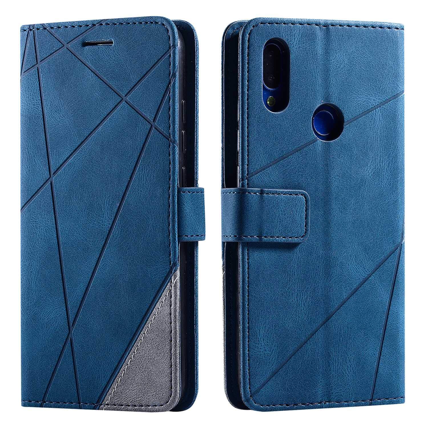 SONWO Case for Xiaomi Redmi Note 7 Pro Case, Premium Leather Flip Wallet Case Magnetic Closure Card Slots Kickstand Phone Case for Xiaomi Redmi Note 7 Pro, Blue