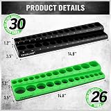 SWANLAKE GARDEN Magnetic Socket Organizer Set 3/8" SAE Metric Holder 56 Slots view 3