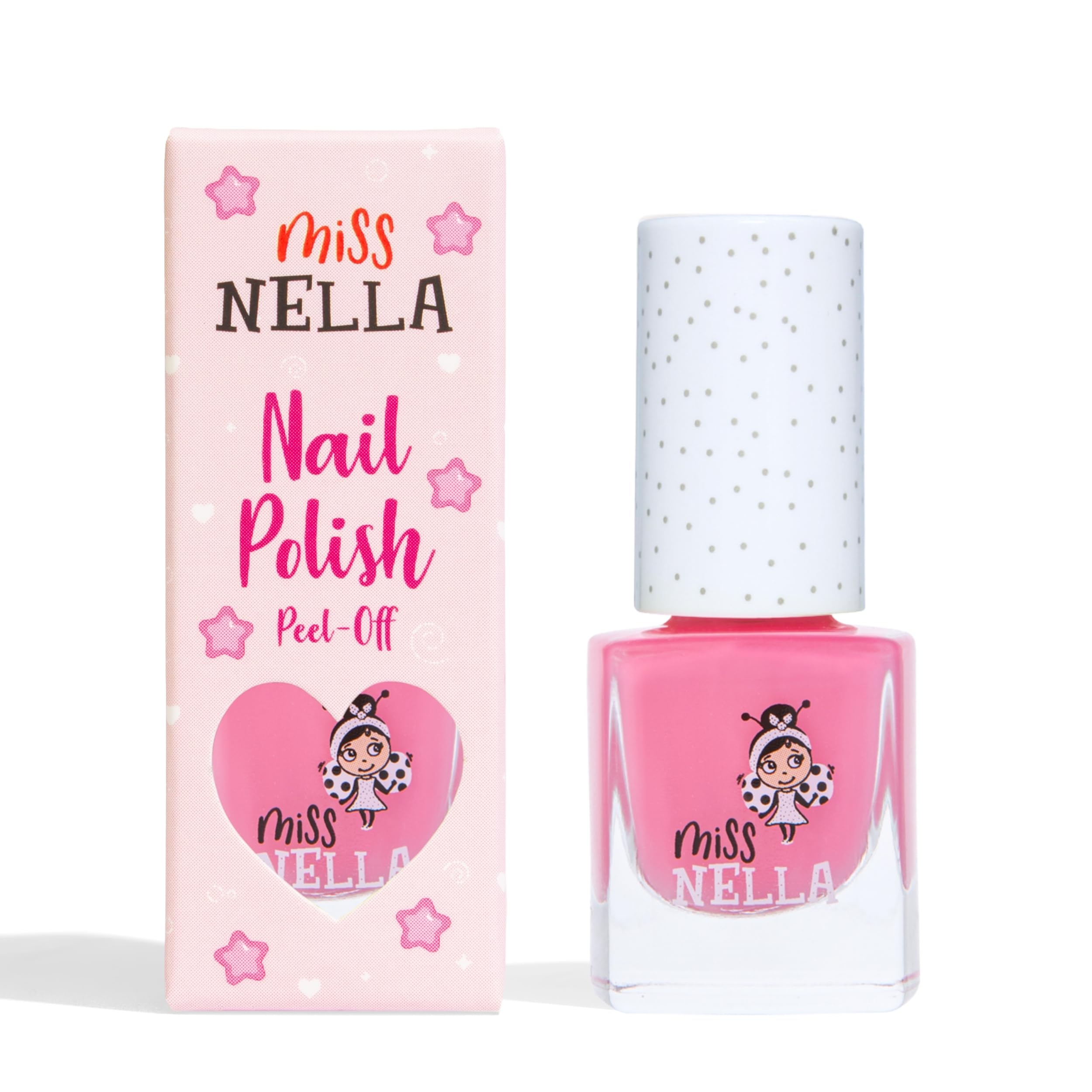 Miss Nella PINK A BOO– Safe Special bold pink Nail Polish for Kids, Non-Toxic & Odor Free Formula for Children and Toddlers, Natural Water Based for Easy Peel Off