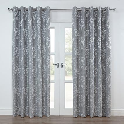 Julian Charles Blossom Jacquard Lined Eyelet Curtains 137 Cm