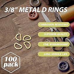 100 Pack Mini D-Ring 3/8" Dee Rings Small Metal