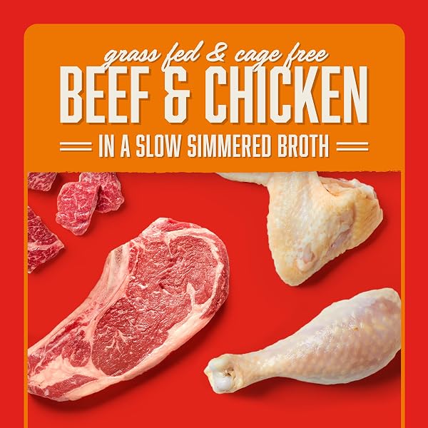 STELLA & CHEWY’S GRASS FED BEEF & CHICKEN SHREDRS – PREMIUM DOG FOOD POUCHES – PERFECT FOR PICKY EATERS – 12 PACK, 2.8OZ EACH