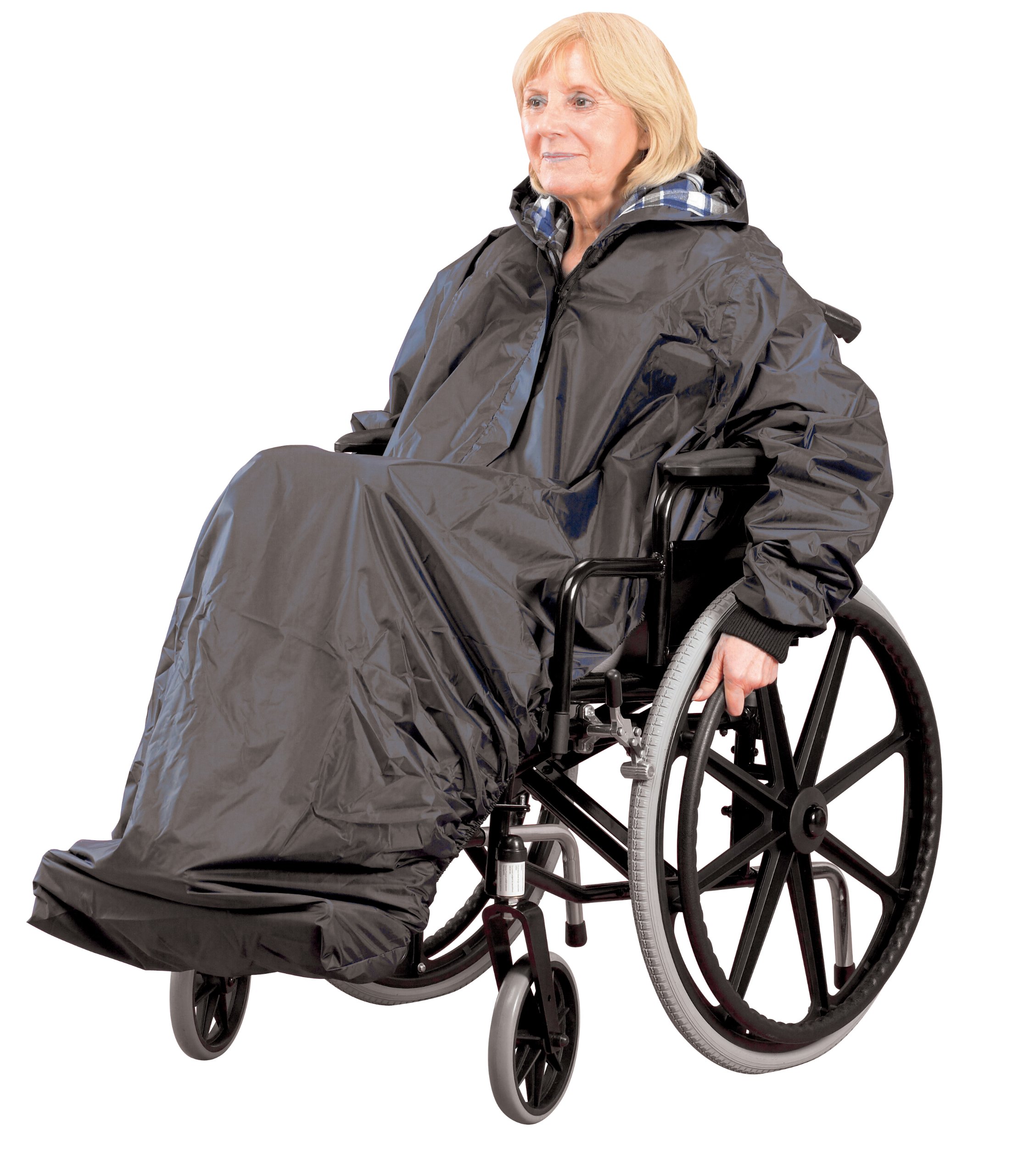 Days Wheelchair Mac with Sleeves, Waterproof Complete Protection, Elasticated for Snug Fit, Unlined, Standard (Eligible for VAT relief in the UK), With Sleeves