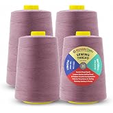 Mandala Crafts 40S/2 Mauve Polyester 4 Pack of Serger Threads Cones | 24000 YDs Spools, for Sergers, Overlock, Quilting, Sewing Machine, Piecing, Hand Embroidery, Garment Sewing
