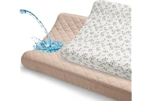 Unicorn Castle Waterproof Changing Pad Cover Muslin Changing Table Pad Cover 2 Pack Quilting for 32"x16" Baby Changing Pad Sheets Girls Boys,Brown Squid